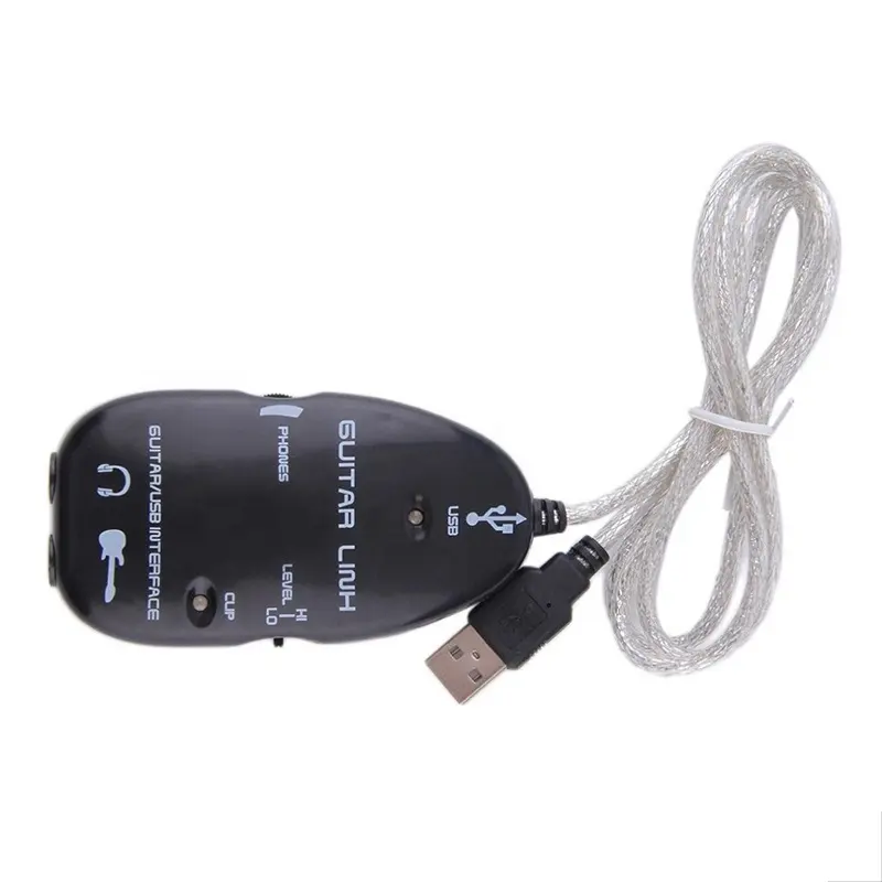 Commercio all'ingrosso Caldo della Chitarra Cavo di Collegamento Audio USB Interfaccia di Collegamento Adattatore per MAC/PC Cavo Rotondo Amplificatore di 100% di Rame Nero, bianco GA001