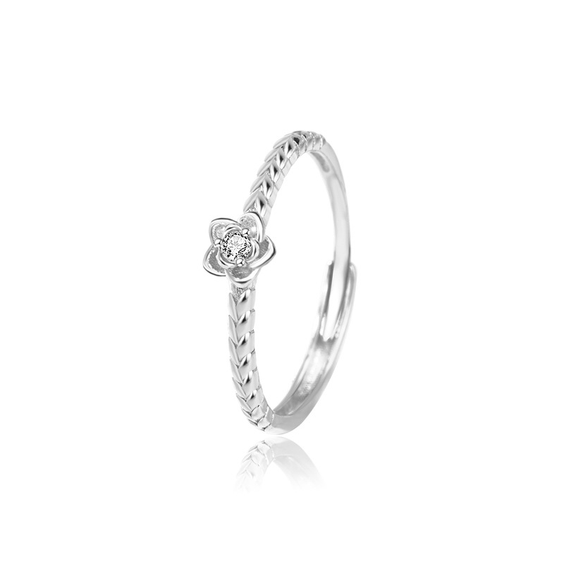 Bague femme en argent 925 (zircon blanc)