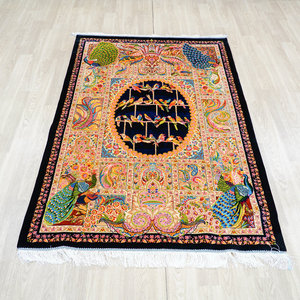 120x180cm noué à la main tapis tissé à la main décor à la maison pictural bureau à domicile Yilong tapisserie en soie