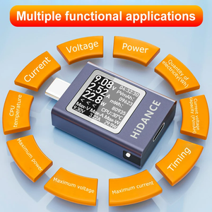 13 in 1 DC 4.5-50V 0-12A มัลติฟังก์ชั่นจอแสดงผลดิจิตอลแรงดันไฟฟ้ากระแสตรงแอมมิเตอร์วัดพลังงานชนิด C เครื่องทดสอบ PD3.1ในการชาร์จโทรศัพท์มือถือ - Product Image 2