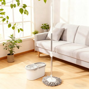 Tự Làm Sạch Lau Và Xô Thiết Lập 2-Trong-1 Rửa & Khô Quay Hệ Thống Thấm Sợi Nhỏ Xoay Quay Lau Sạch Cho Sàn Làm Sạch - Product Image 3