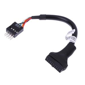 USB 2.0 9Pin ไปยัง USB 3.0 20pin สายแปลงส่วนหัวตัวเรือน19PIN 19ขา USB3.0ตัวผู้ถึง9ขาสายมาเธอร์บอร์ดตัวเมีย USB2.0 - Product Image 1