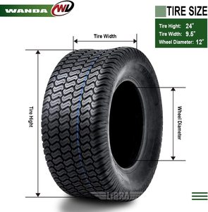 KTA เครื่องตัดหญ้า2023 WANDA 24x9.5-12 24X9.5X12,ยางรถสนามหญ้า/ยางรถ4ชั้นสำหรับสวนรถ ATV และ UTV - Product Image 5