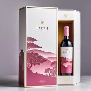 酒杯礼品盒定制印刷和尺寸高级设计纸板包装套装葡萄酒磁性礼品盒 - Product Image 1