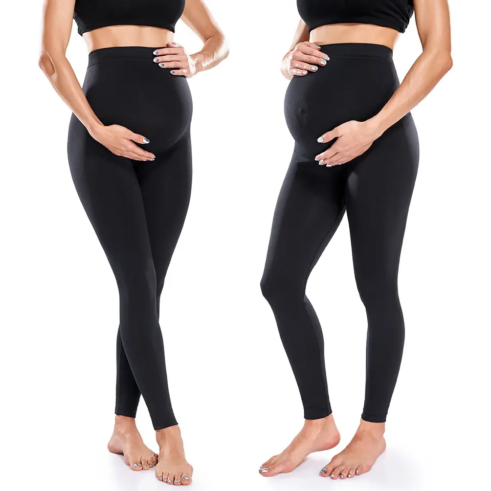 Celana Yoga Hamil, Celana Yoga Kehamilan, Legging Ketat Lembut Mulus Pinggang Tinggi Elastis 4 Cara