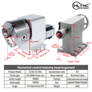 K11 130MM <strong>CNC</strong> 4 Axis <strong>Rotary</strong> 130mm 3 Jaws Chuck 1:10 <strong>Rotary</strong> Axis 4th Axis Chuck Tailstock for <strong>CNC</strong> <strong>Router</strong> Milling Machine - Product Image 5