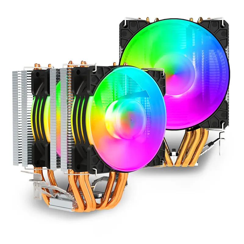 COOLMOON สินค้าเฉพาะจุด 6 ท่อความร้อน CPU คูลเลอร์ MX6 โปรเซสเซอร์คอมพิวเตอร์พัดลมระบายความร้อนสีคงที่ PWM 4PIN GAMING PC พัดลมระบายความร้อน CPU