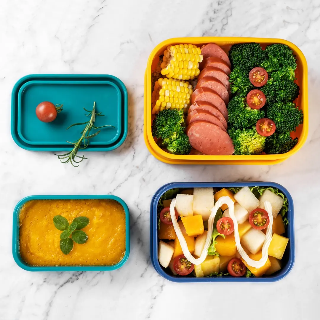 Contenitore per pranzo in Silicone personalizzato per bambini e Bento Lunch Box BPA in Silicone contenitore per alimenti