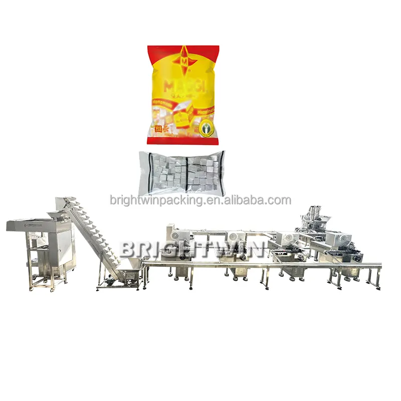 Linha automática de alta velocidade para fazer cubos de açúcar mascavo de hortelãs e máquinas de embalagem e prensagem