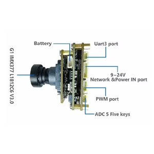 Custom IMX377 Cmos sensore di immagine CVBS modulo fotocamera 4K 30FPS 12MP telecamera industriale grandangolare EIS H.264 modulo telecamera di rete - Product Image 3