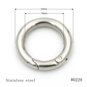 高端不锈钢金属扣20毫米圆形门环定制弹簧扣钥匙链套装 - Product Image 4