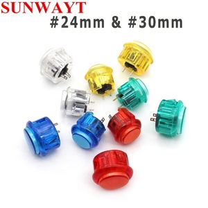 Transparente Sin LED Arcade 30mm / 24mm Pulsadores Reemplazar SANWA OBSN-30 para DIY Raspberry PI MAME PC Arcade Game - Product Image 1