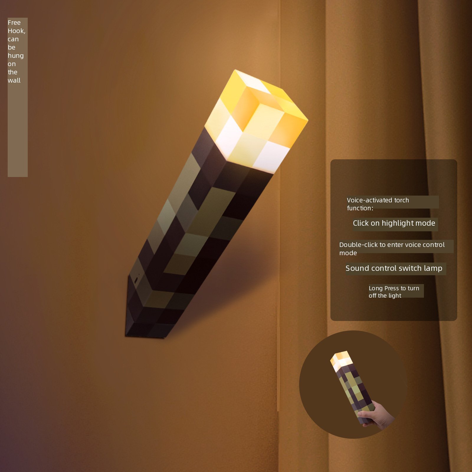 Torch allume-cigare à commande vocale 15 voix