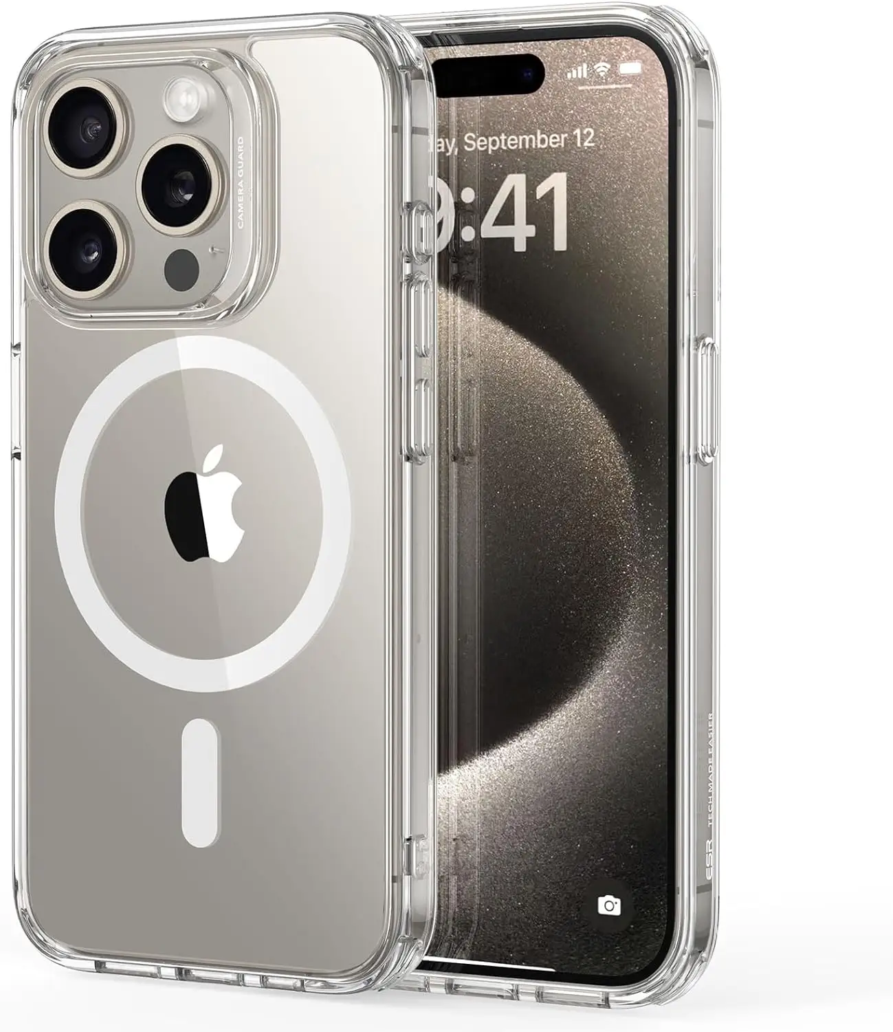 Прозрачный Чехол для мобильного телефона с магнитным присоской и беспроводной зарядкой для iphone 15 Pro Max Tpu Pochette телефон для iPhone 15 чехол
