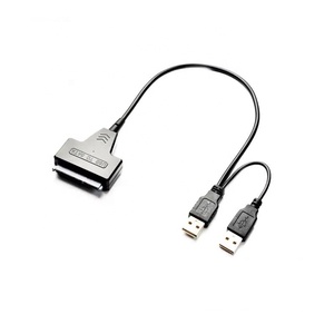 High Speed <strong>USB</strong> 2.0 to SATA 7+15 Pin 22 Pin Dual <strong>USB</strong> 2.0 to SATA Adapter Cable SATA to <strong>USB</strong> 2.5&quot; Inch Hard Disk Drive Cable - Product Image 2