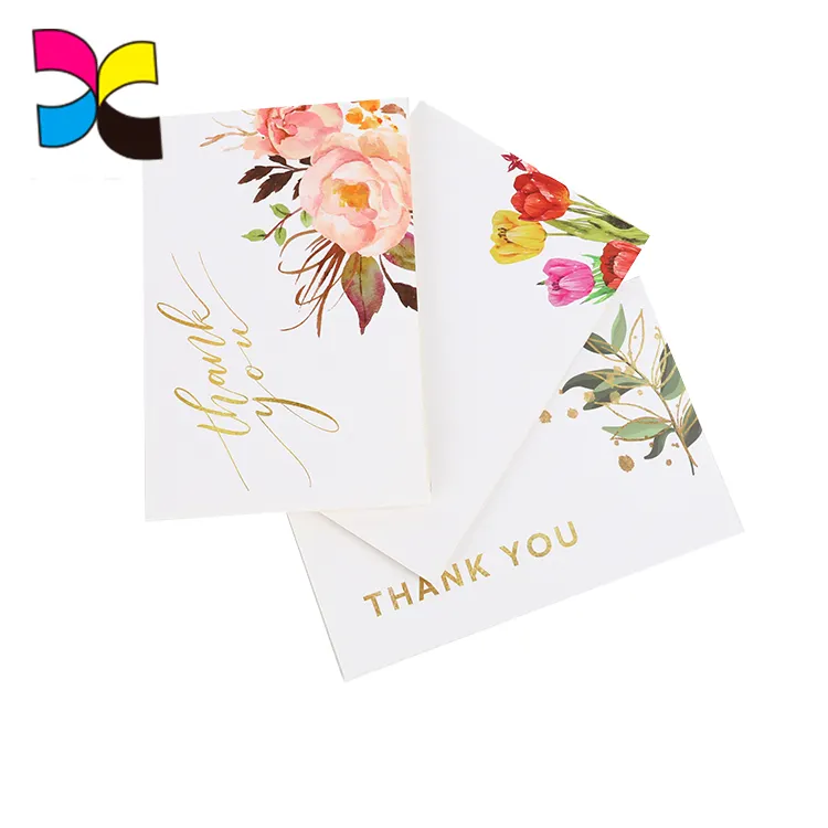 بطاقة معايدة بختم ذهبي جذاب لطباعة مخصصة جميلة أو بطاقة شكر لك