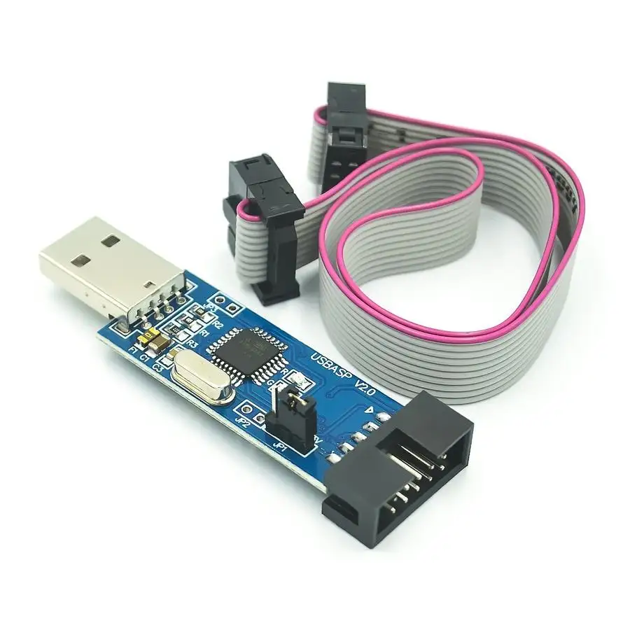 เครื่องโปรแกรมเมอร์ USBasp USBISP AVR USB ISP USB ASP ATMEGA8 ATMEGA128รองรับ Win7 64K