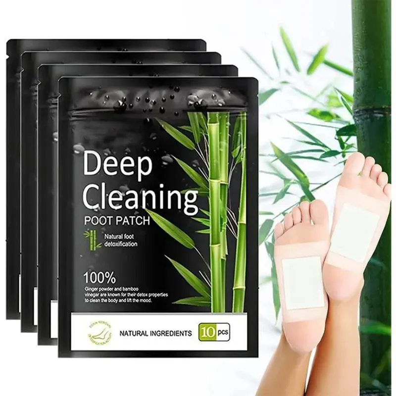 Tampons de nettoyage en profondeur pour soulager le Stress, meilleur sommeil et soin des pieds Patch de détox au vinaigre de bambou