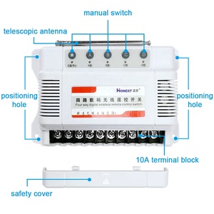 Motor-Vorderschalter und -Rückschalter und 433 MHz Funk-Relay-Empfänger-Schaltermodul kabelloser Schalter 4 CH Ausgangsteuerungsschalter - Product Image 3