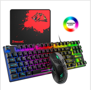 Gratis Lobo T2 luminosa conjunto de teclado y ratón de ordenador Juego de consola manipulador 88-británico clave teclado y ratón conjunto - Product Image 3
