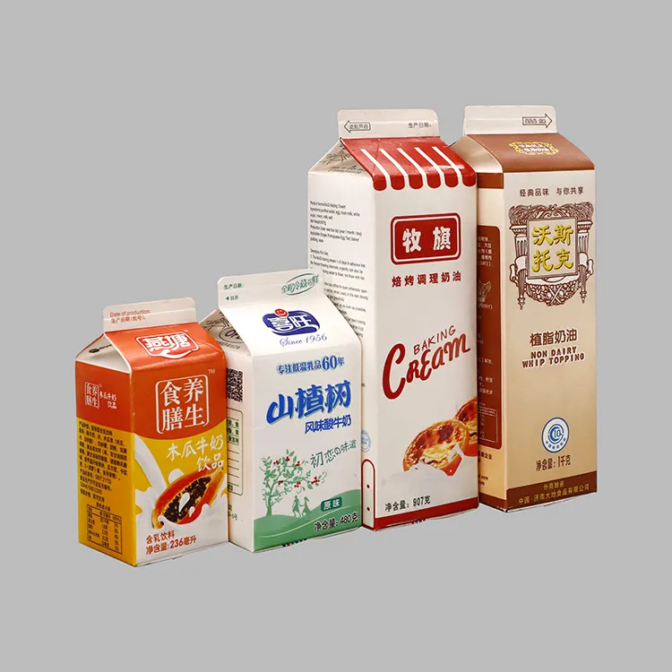 Food grade sventato di imballaggio di carta per il latte bevanda asettico timpano top box