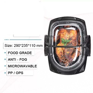 Food Grade OPS <strong>Lid</strong> for <strong>Rectangular</strong> Oval <strong>Containers</strong> Portable PP Material for Roast Chicken Nuts Packaging Cake Storage Use - Product Image 2