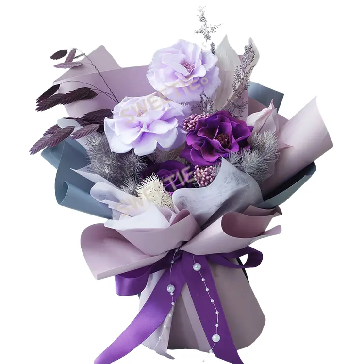 New Design Romantic Bouquet Of Preserved Natural Dried Flower With Good Trim With Nice Package For Girl Gift