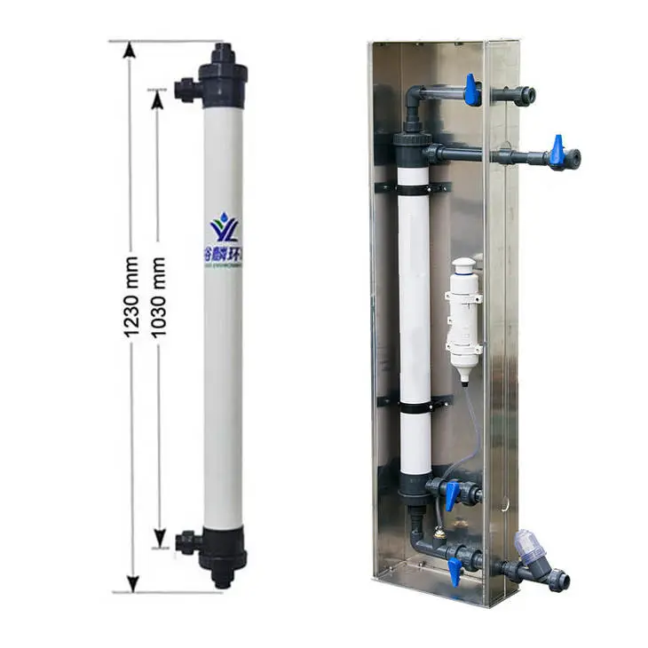90mm 4 inch Small Ultra filtration water filter with opposite ports Hollow fiber UF membrane module Drinking purification system