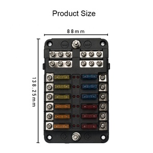 防水カーバスマリン12ウェイ回路LEDインジケーター32VDCヒューズボックスホルダー、マイナス端子付き - Product Image 2