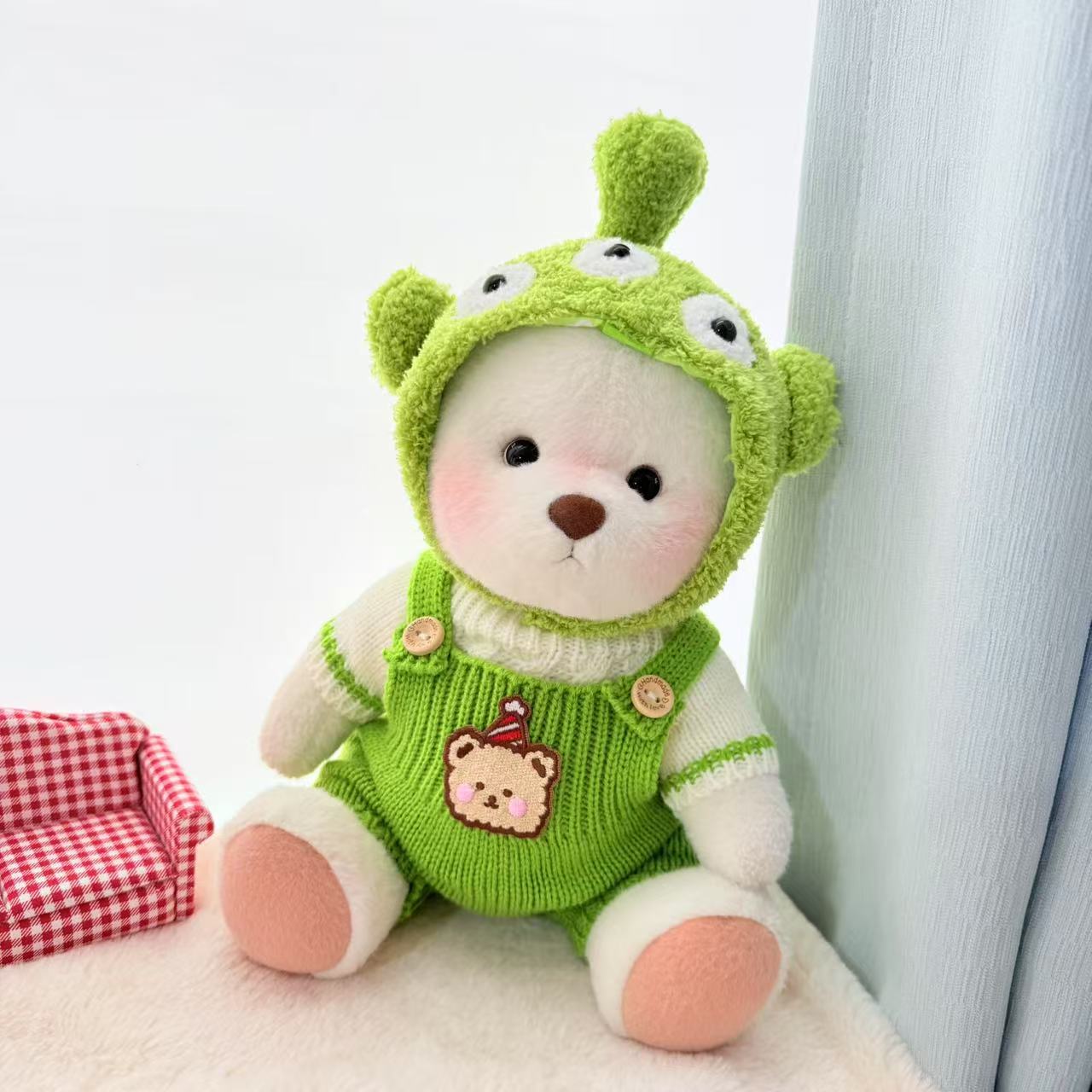 Green big eye sweater strap three-piece set