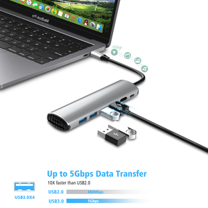 100W ricarica rapida tipo C hub maschio USB3.0 RJj45 porta di rete tipo C USB C Hub adattatore per M1M2 Macbook Air/Pro - Product Image 5