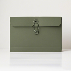 A5 und A4 Custom Fancy Design Schwarz Braun Weiß Kraft papier Knopf verschluss Umschlag mit Schnur - Product Image 4