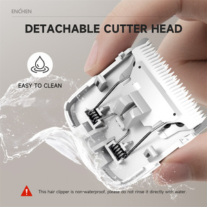 ENCHEN Boost için yeni şarj edilebilir saç tıraş Clippers seti paslanmaz çelik bıçak USB güç kaynağı İngilizce ev otel için - Product Image 5