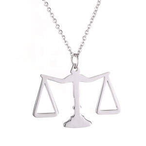 Avrupa ve amerikan tarzı basit personalityinsLibra kolye kadın yargıç adalet denge paslanmaz kolye - Product Image 2