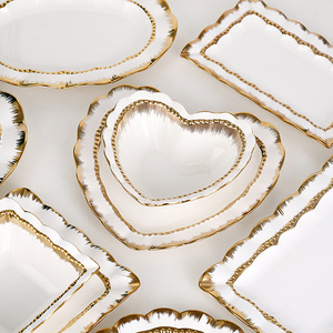 Bắc Âu số lượng lớn khách sạn trắng gốm tấm ăn tối sang trọng Bộ đồ ăn đặt - Product Image 2