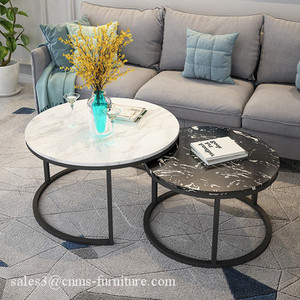 2 Set masaları siyah veya altın çerçeve oturma odası merkezi masa siyah mermer sehpa setleri - Product Image 6