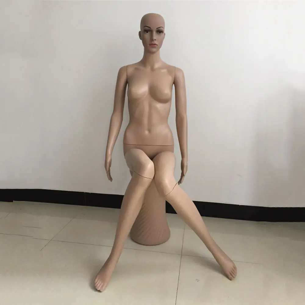 פלסטיק מבריק צבע עור נשי בובה יושב מלא גוף אופנה dummy עבור בוטיק Xufeng אספקת החברה