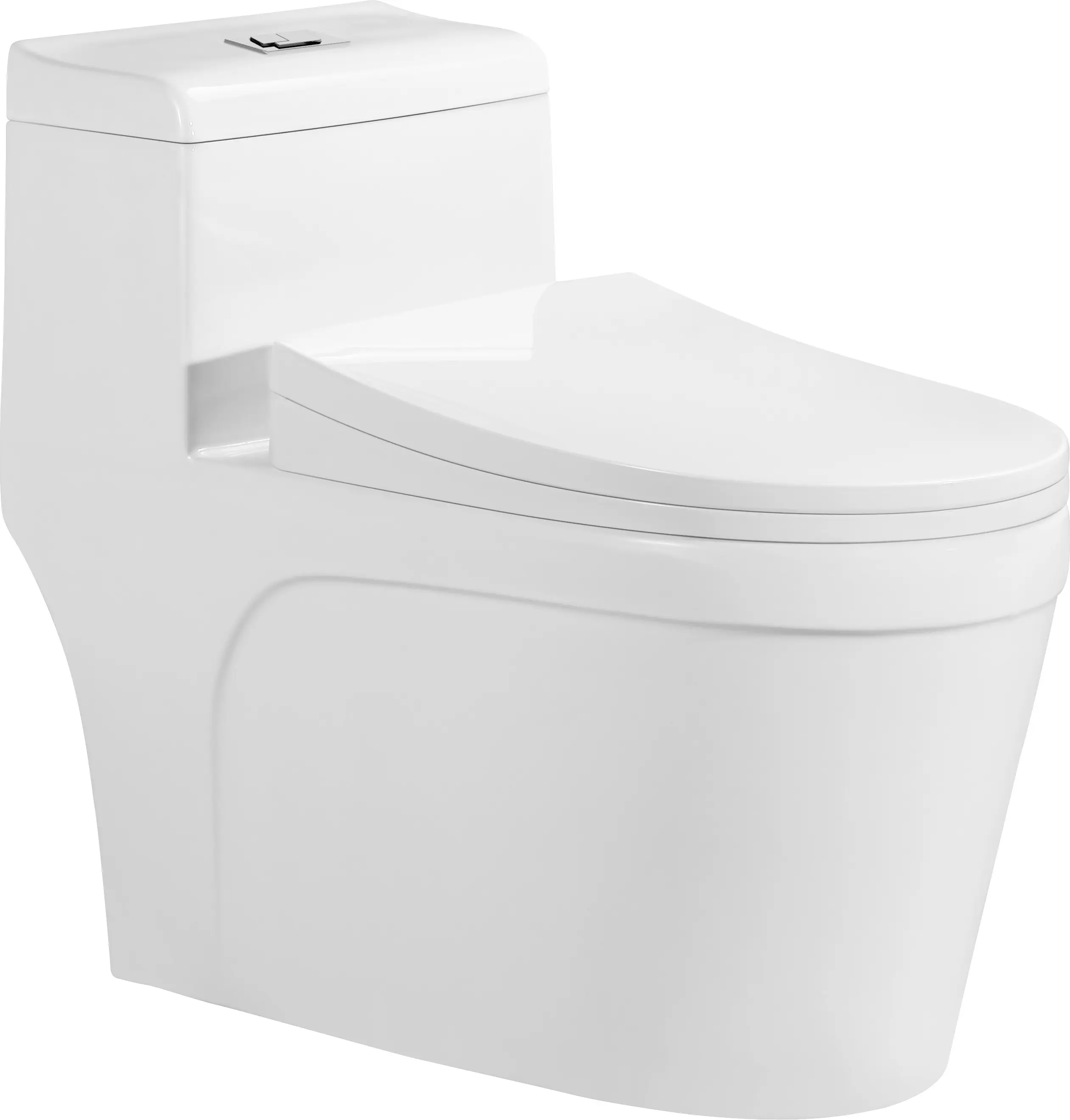Appareil sanitaire Toilette monobloc WC confortable Salle de bain Vente chaude Couverture souple Siège blanc Style Life