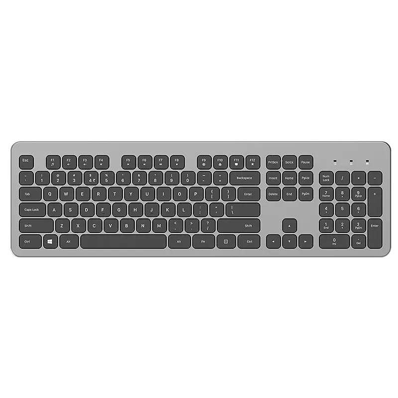 Couso Bluetooth Teclado Delgado Aluminio Silencioso Llave plana Bluetooth Clavier Tastatur Teclado BT 5,0 Teclado recargable inalámbrico