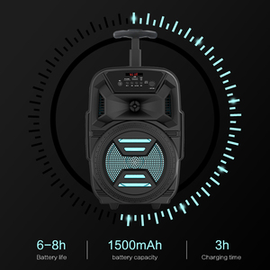 ZQS-6111工厂流行DJ声音蓝牙扬声器带led灯音乐系统带USB FM支持手推车扬声器卡拉OK - Product Image 3