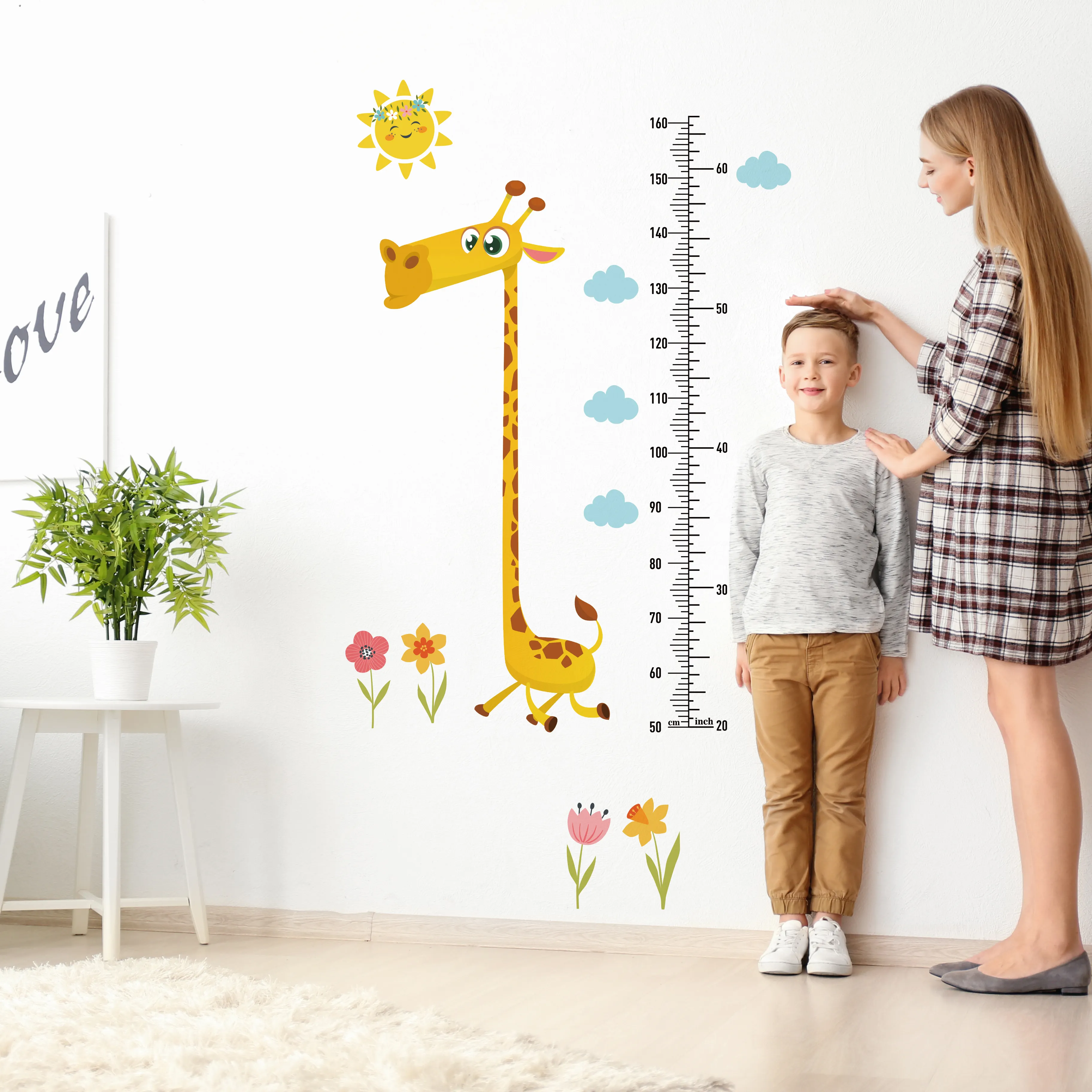 Autocollant mural Transparent en PVC motif girafe de la hauteur de la chambre d'enfant, motif Animal, nouvelle collection