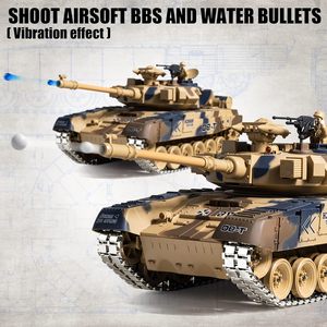 Toptan 1/18 RUS T-90 uzaktan kumandalı Tank 2.4G ordu savaş tankı kamyon sigara ve işık ve ses ile askeri araçlar modeli oyuncak - Product Image 4