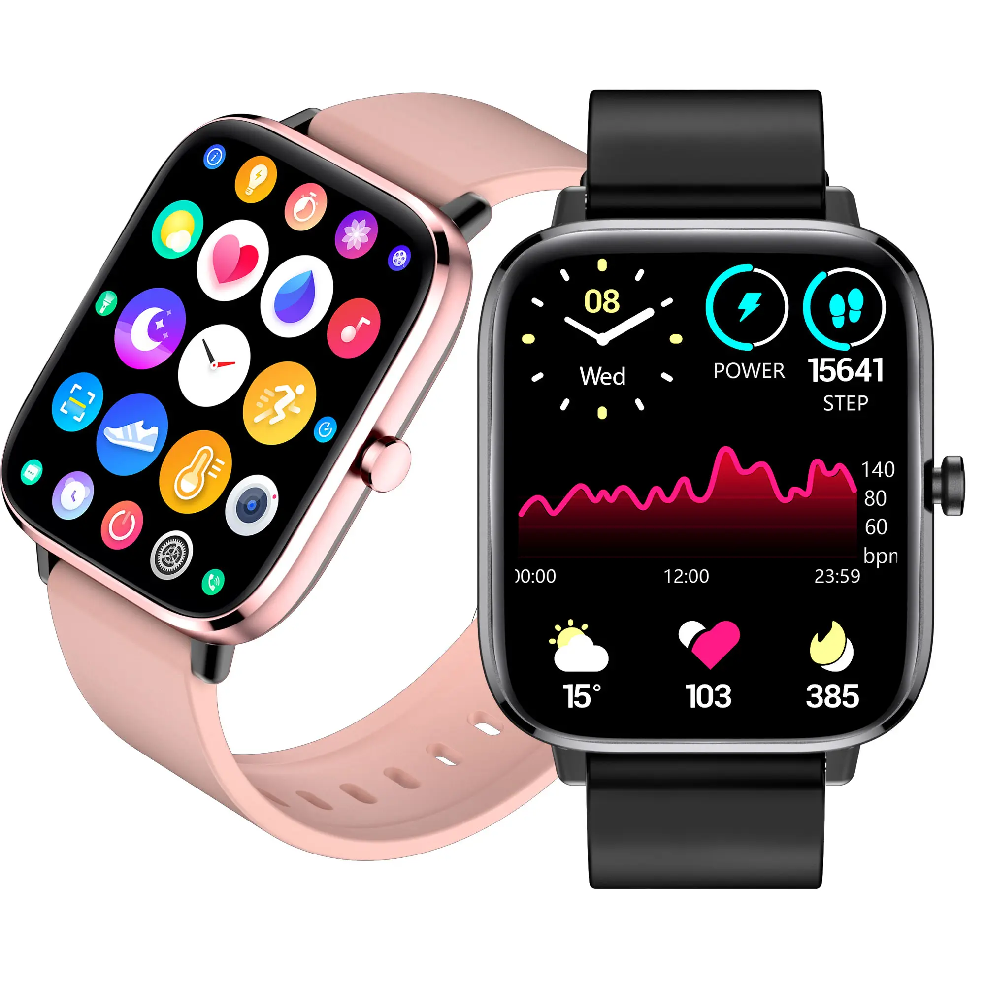 Lemfo-montre connectée T45S, étanche, pour hommes et femmes, Smartwatch, moniteur de fréquence cardiaque, de pression artérielle et d'oxygène, avec téléphone Android/IOS