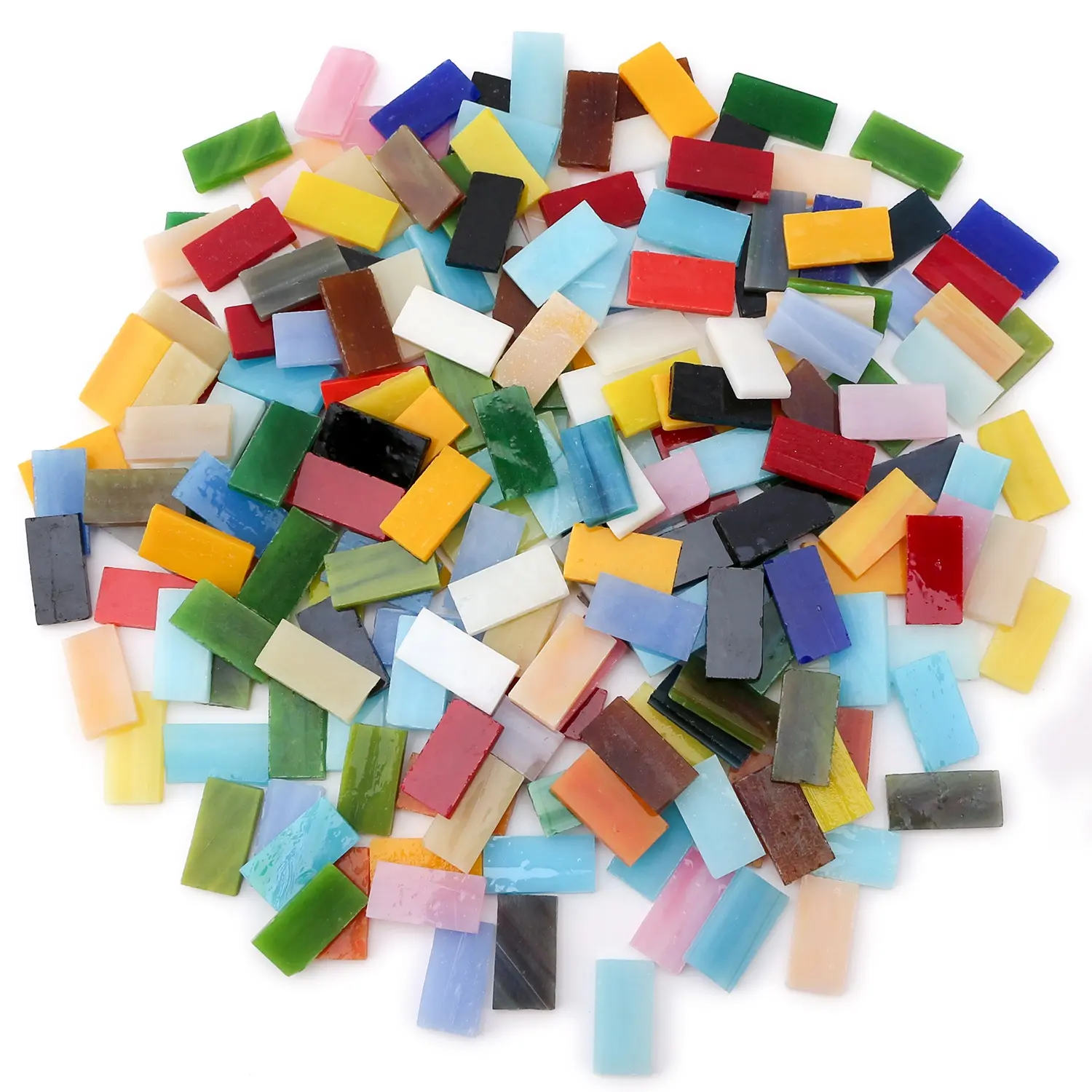 CNK – pièces de mosaïque en verre mélangé, carreaux de mosaïque colorés en forme de rectangle pour l'artisanat