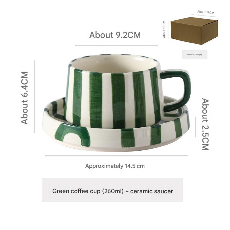 Juego de taza y platillo verde de 260 ml