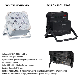 12x18w 24000mAh güçlü pil up aydınlatma kablosuz DMX LED düz Par düğün olay için parti için UV UV led ışık DJ parti - Product Image 4