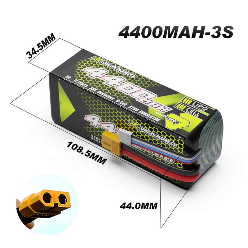 LiPO 3S-4400mAh 35C coloré XT60