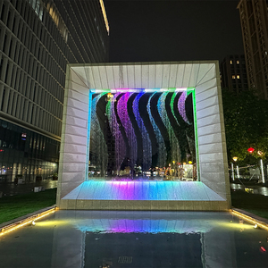 Colorato abbagliante fontana cascata digitale tenda di acqua di programmazione forma di controllo Font fase di illuminazione della luce della cortina d'acqua