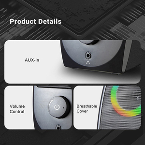 RGB LED aydınlatma pili ile taşınabilir Mini harici USB Stereo hoparlör Powered ve partiler ve ses kutuları için tak ve çalıştır - Product Image 6