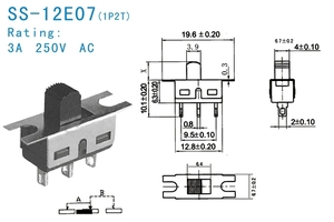 SS-12E07カスタマイズされたトグルスイッチスライドスイッチ3ピン1P1Tスライディングスイッチ - Product Image 3